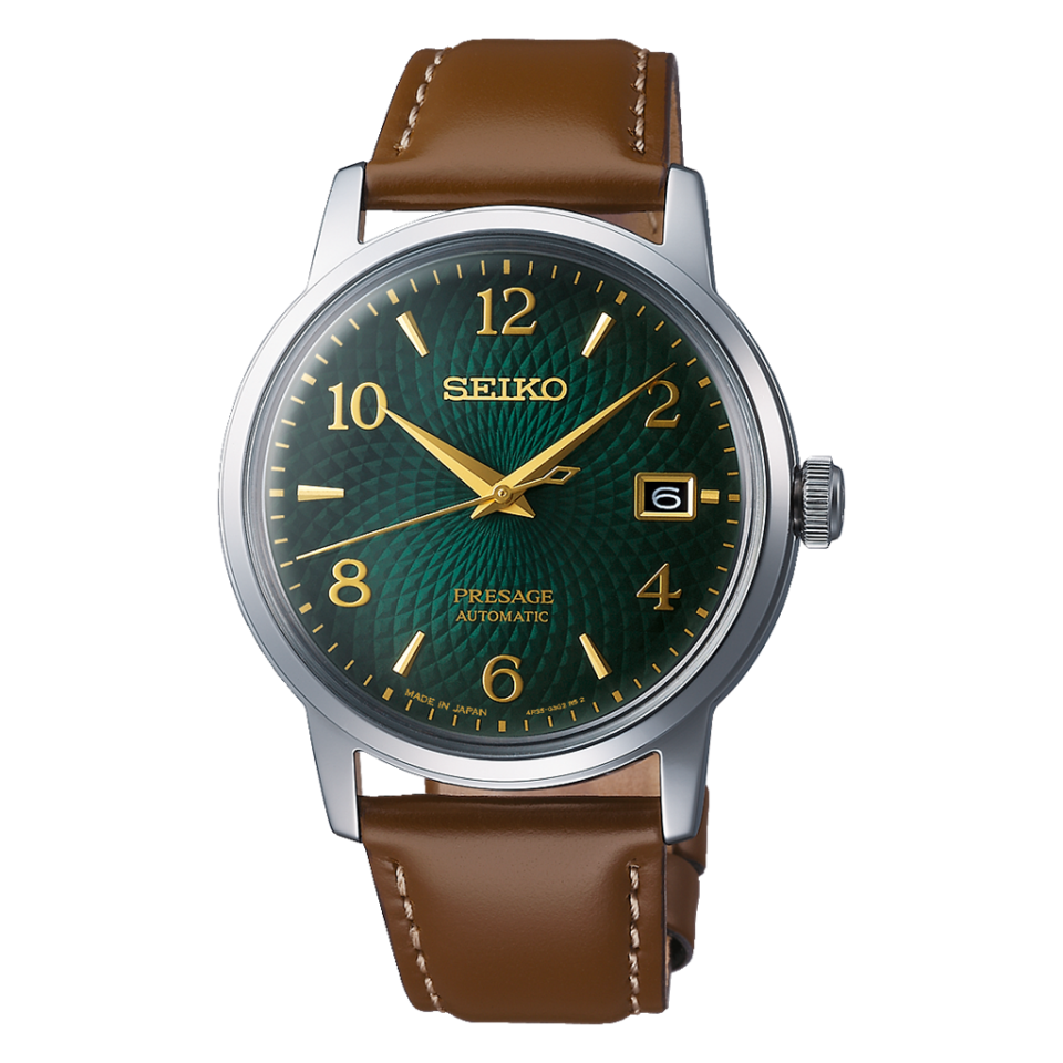 Seiko Presage SRPE45J Deri Kahverengi Yeşil Kadran 39 mm Erkek Kol Saati
