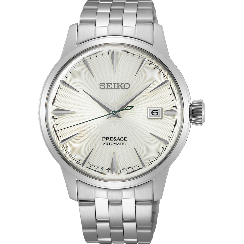 Seiko SRPG23J Otomatik Çelik Gri Hardlex Cam Beyaz Kadran 41 mm Erkek Kol Saati