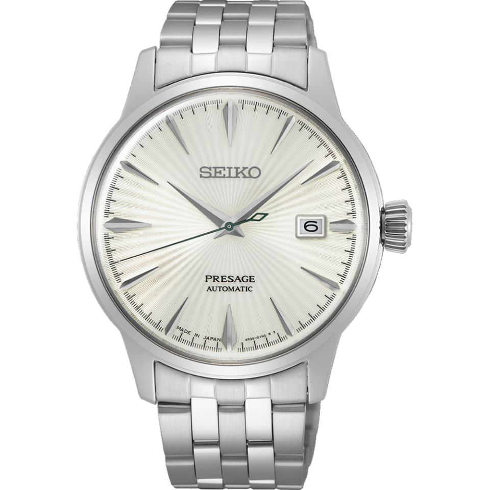 Seiko SRPG23J Otomatik Çelik Gri Hardlex Cam Beyaz Kadran 41 mm Erkek Kol Saati