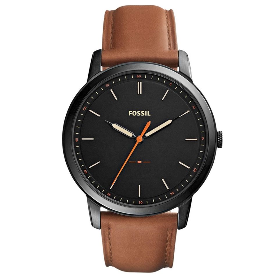 Fossil FFS5305 Quartz Deri Taba Siyah Kadran 44 mm Erkek Kol Saati