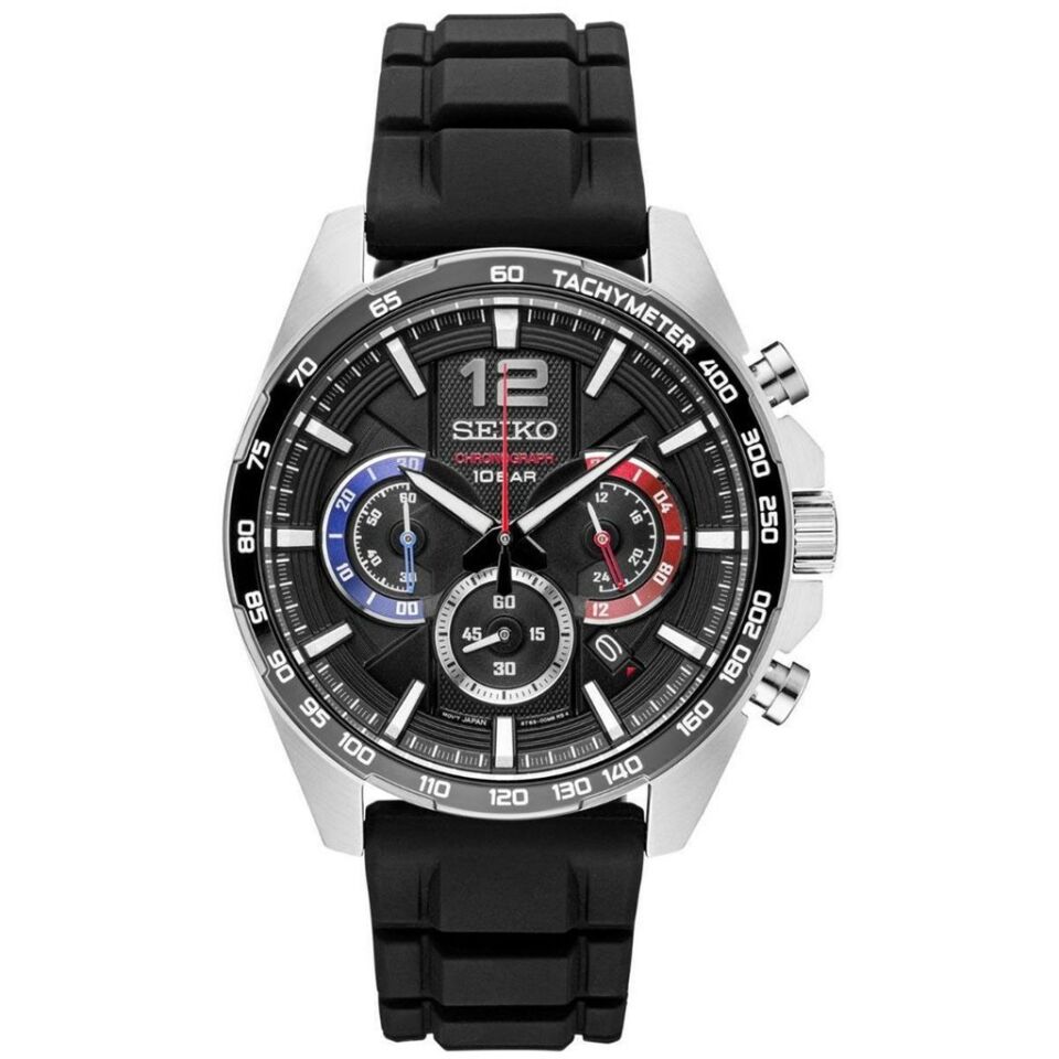 Seiko SSB347P Quartz Silikon 10 ATM 44 mm Siyah Erkek Kol Saati