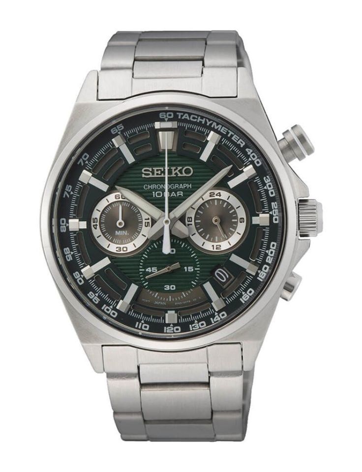 Seiko SSB405P Quartz Çelik Gri Yeşil Kadran 41 mm Erkek Kol Saati