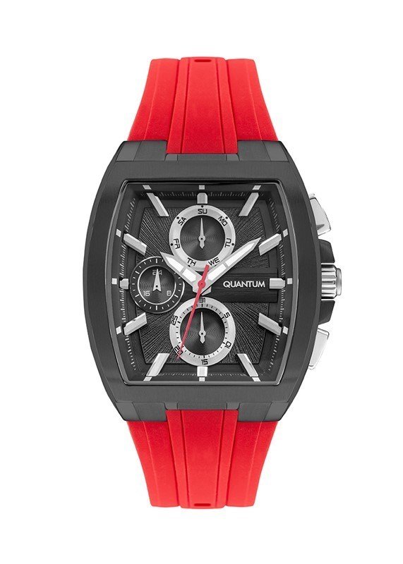 Quantum HNG997.068 Quartz Silikon Kırmızı 43 mm Erkek Kol Saati