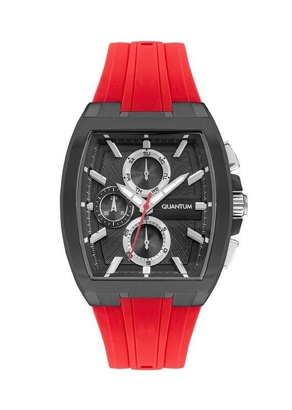 Quantum HNG997.068 Quartz Silikon Kırmızı 43 mm Erkek Kol Saati
