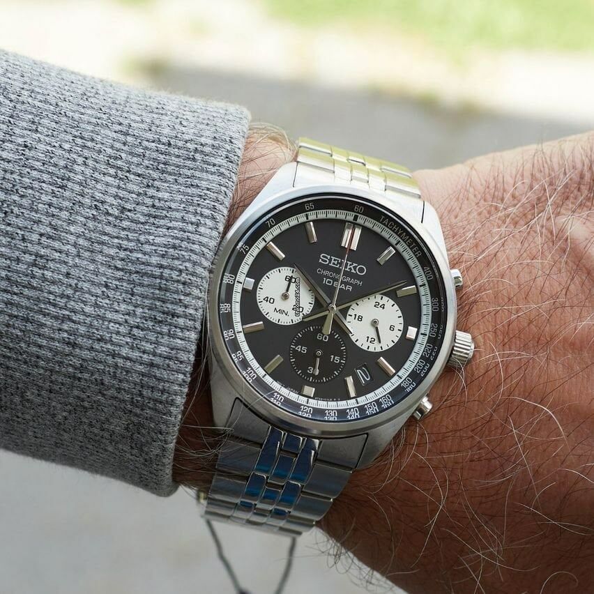 Seiko SSB429P Quartz Çelik Gri Siyah Kadran 41 mm Erkek Kol Saati