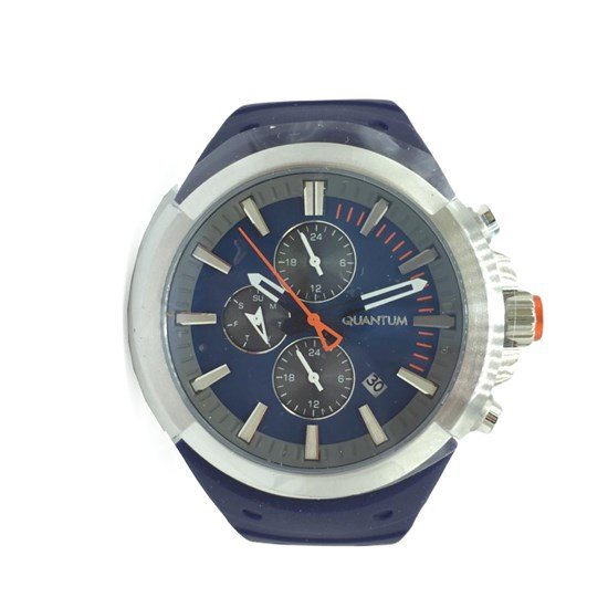 Quantum PWG1004.399 Quartz Silikon Lacivert 46 mm Erkek Saat