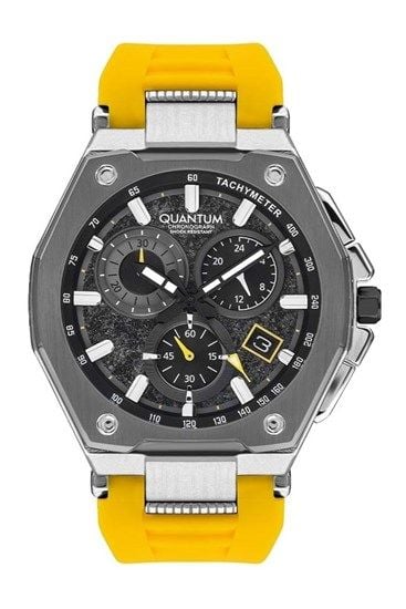 Quantum PWG1005.376 Quartz Silikon Sarı 47 mm Erkek Saat