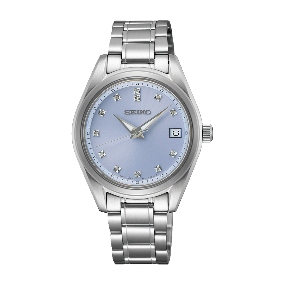 Seiko SUR581P1 Quartz Çelik Gri Mavi Kadran 32 mm Kadın Kol Saati