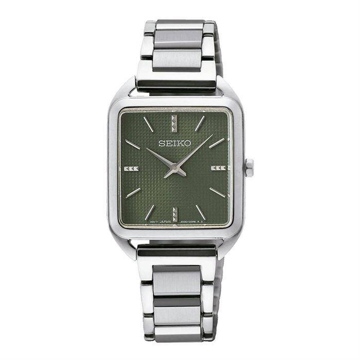 Seiko SWR075P Quartz Çelik Gri Yeşil Kadran 26 mm Kadın Kol Saati
