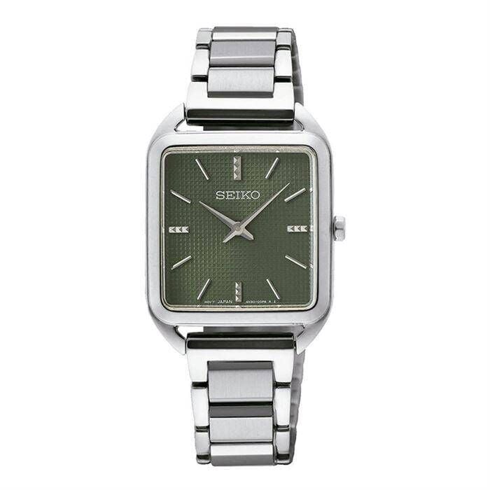 Seiko SWR075P Quartz Çelik Gri Yeşil Kadran 26 mm Kadın Kol Saati