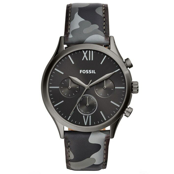 Fossil FBQ2456 Quartz Deri Gri 44 mm Erkek Kol Saati