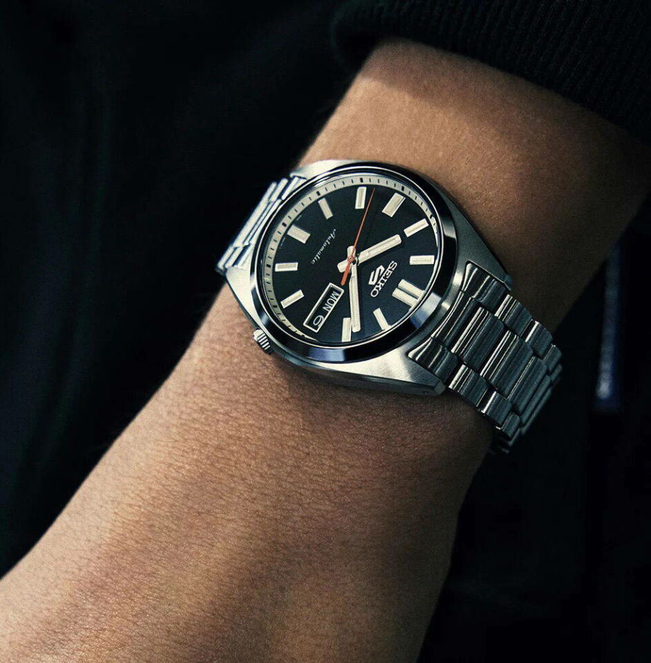 Seiko SRPK89K Otomatik Çelik Gri Siyah Kadran 38 mm Erkek Kol Saati