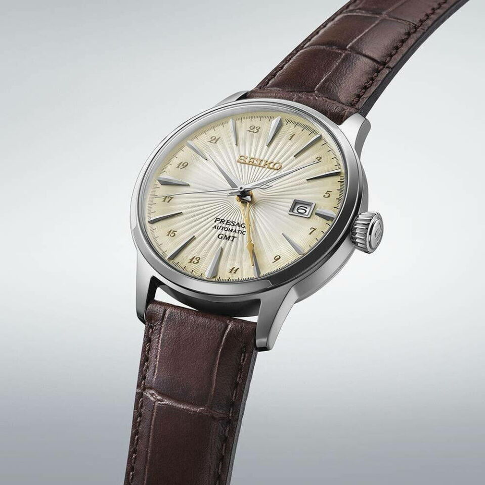 Seiko Presage SSK041J Otomatik Deri Kahverengi Krem Kadran 41 mm Erkek Kol Saati