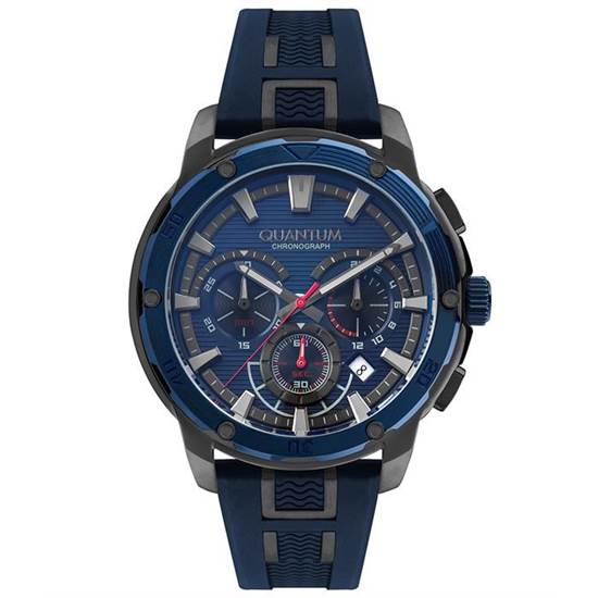 Quantum PWG902.099 Quartz Silikon Lacivert 48 mm Erkek Saat