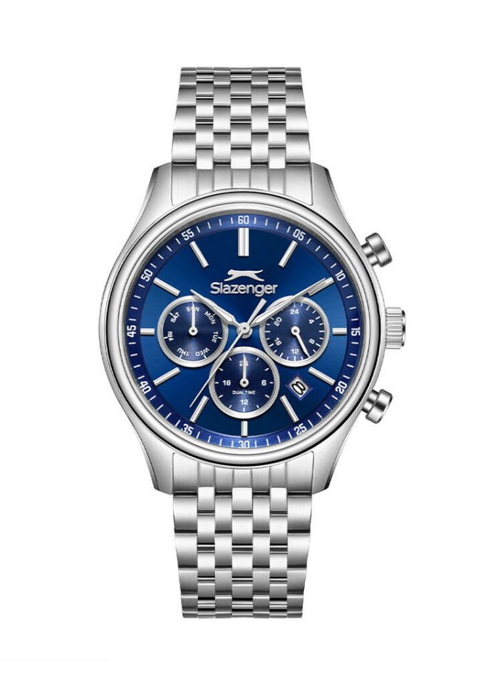 Slazenger SL.09.2487.2.04 Quartz Çelik Gri Lacivert Kadran 41 mm Erkek Kol Saati
