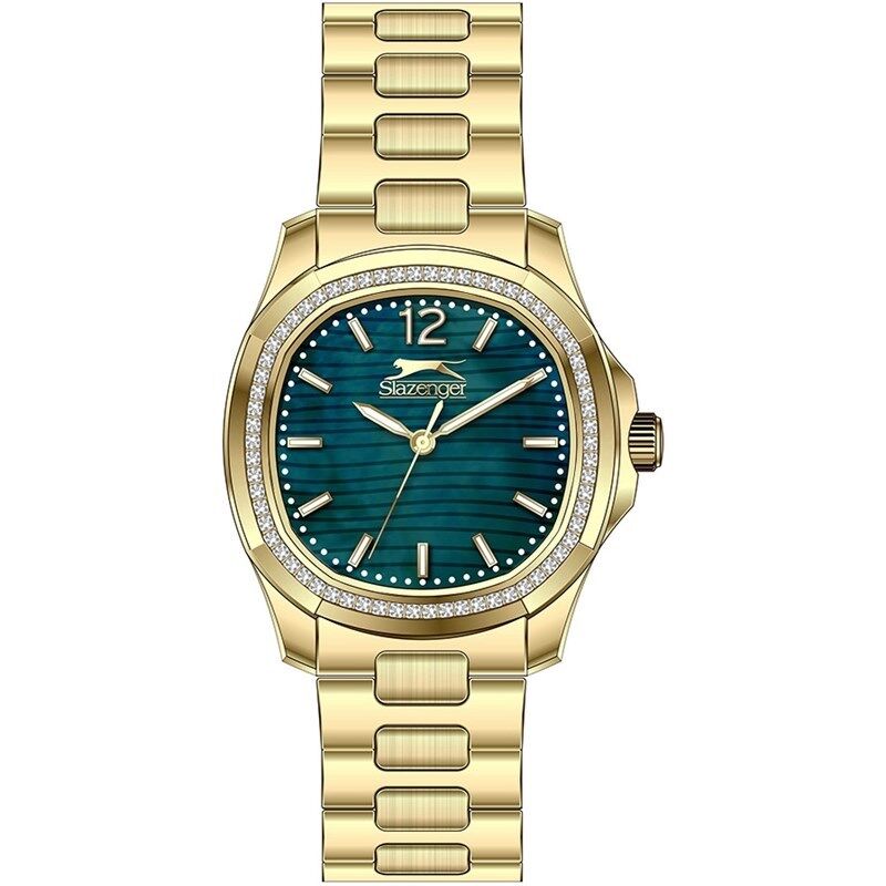 Slazenger SL.09.2238.3.04 Quartz Çelik Gold Yeşil Kadran 36 mm Kadın Kol Saati