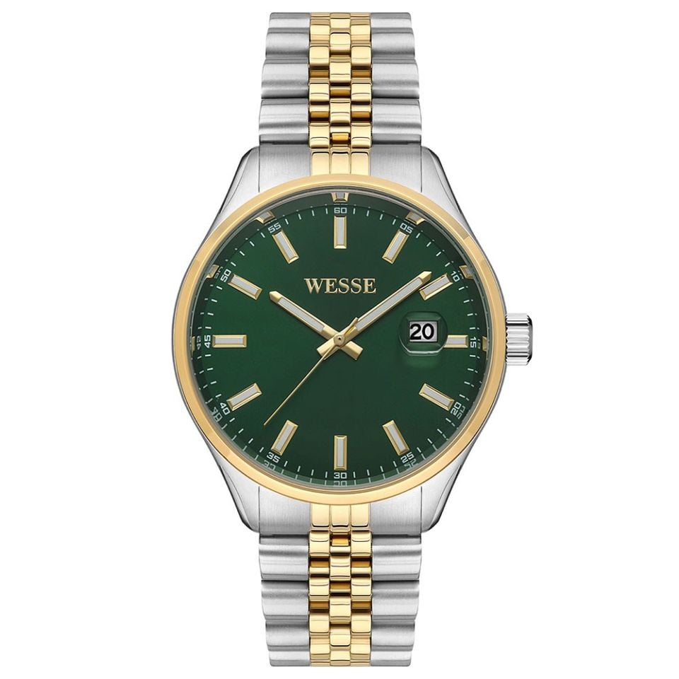 Wesse WWG206805 Quartz Çelik Altın/Gri Yeşil Kadran 42 mm Erkek Kol Saati