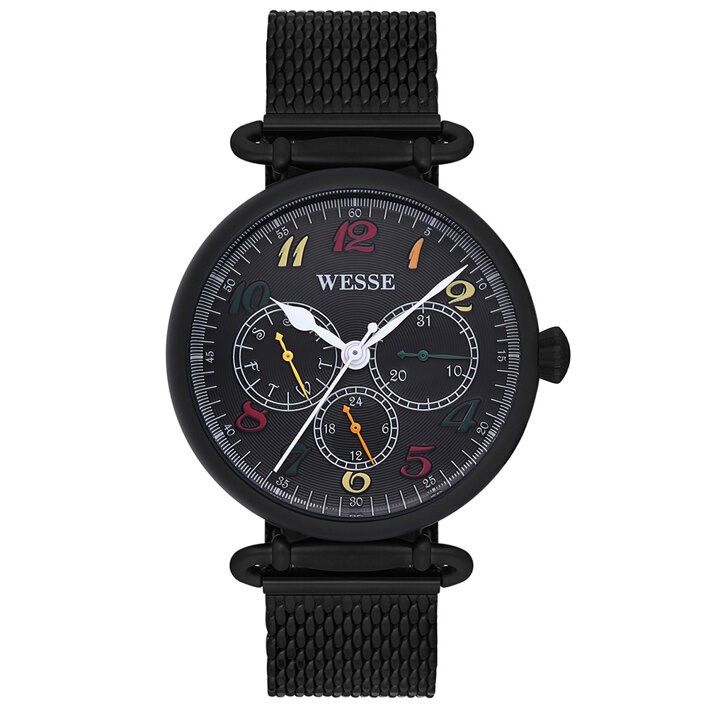 Wesse WWL108101 Quartz 38 mm Siyah Hasır Kordonlu Kadın Kol Saati