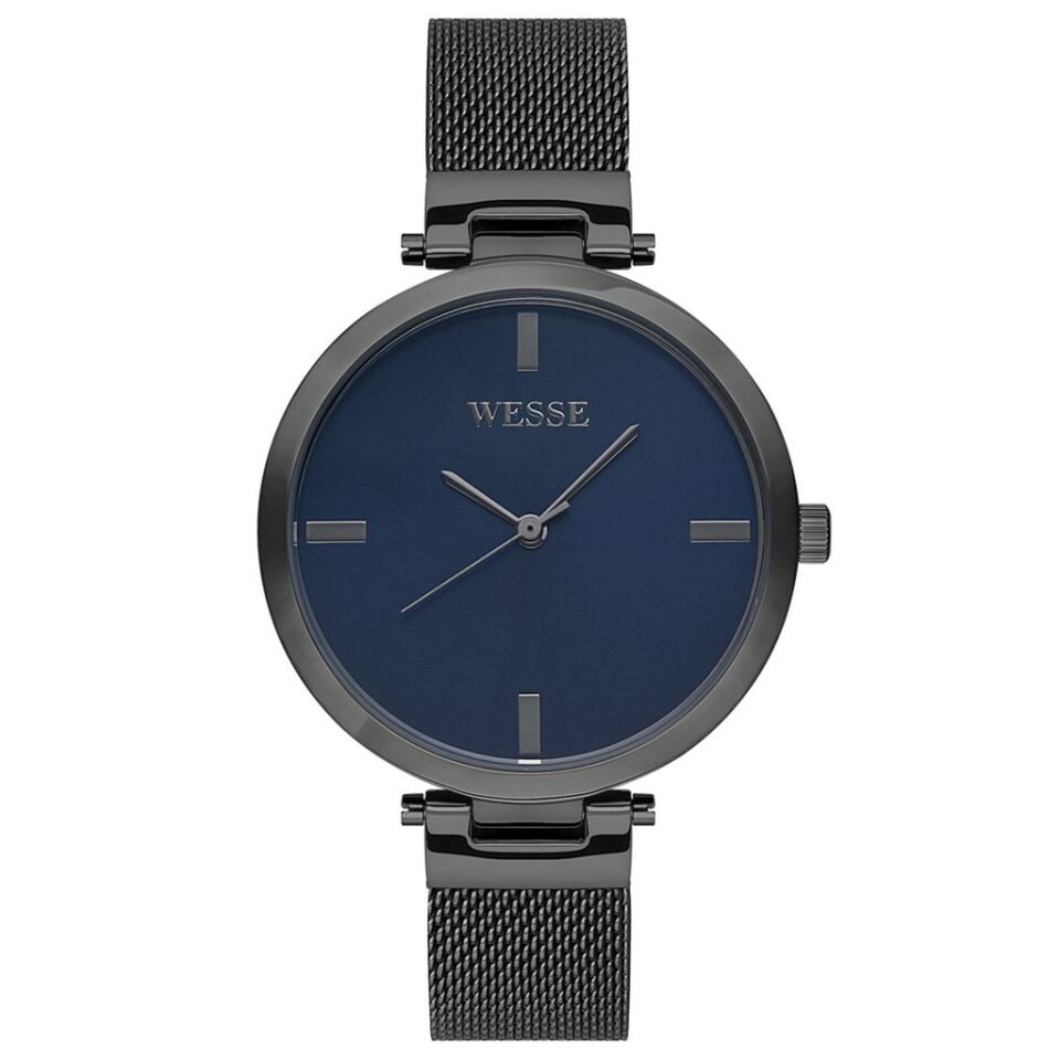 Wesse WWL101414B Quartz 36 mm Füme Hasır Kordonlu Kadın Kol Saati