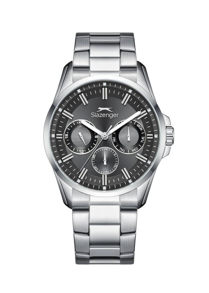 Slazenger SL.09.2478.2.02 Quartz Çelik Gri Siyah Kadran 42 mm Erkek Kol Saati