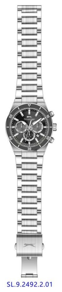 Slazenger SL.09.2492.2.01 Quartz Çelik Gri Siyah Kadran 44 mm Erkek Kol Saati