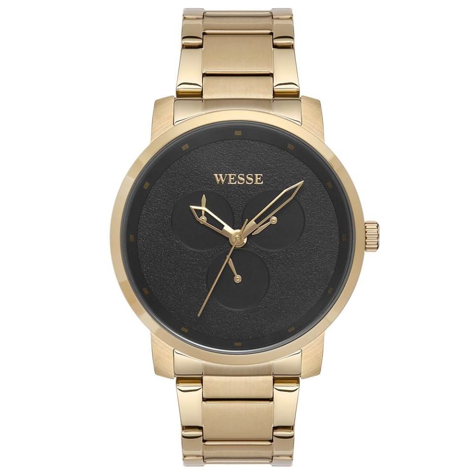 Wesse WWG206003 Quartz Altın Çelik Siyah Kadran 44 mm Erkek Kol Saati