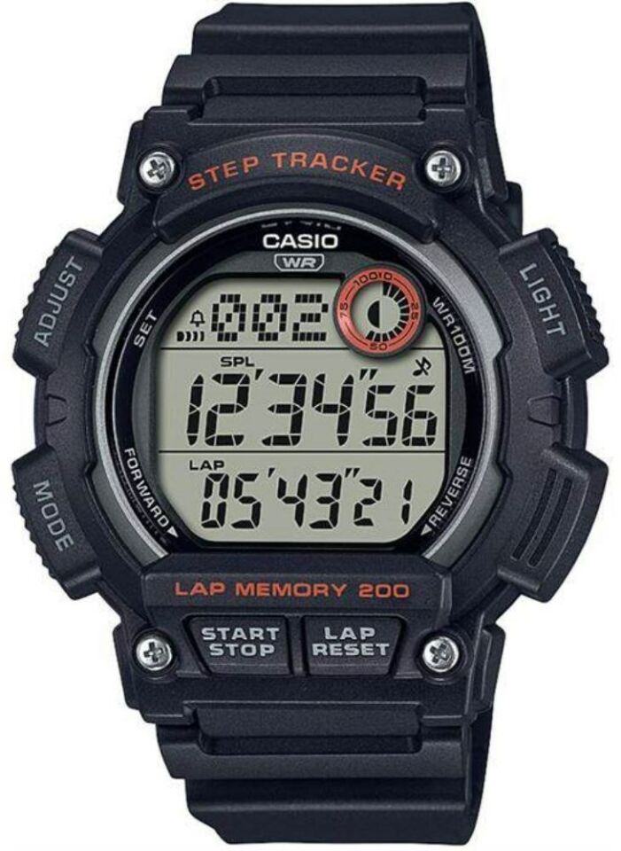 Casio WS-2100H-1AVDF Quartz Dijital Silikon Siyah 10 ATM 48 mm Erkek Kol Saati