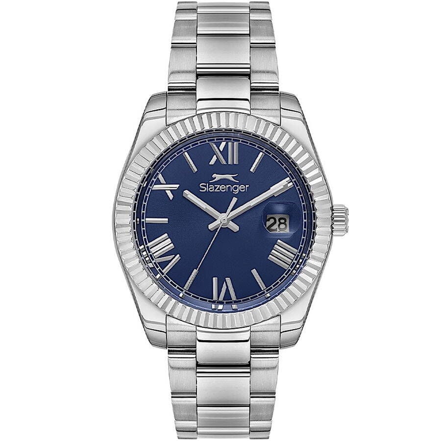 Slazenger SL.09.2508.1.03 Quartz Çelik Gri Lacivert Kadran 43 mm Erkek Kol Saati