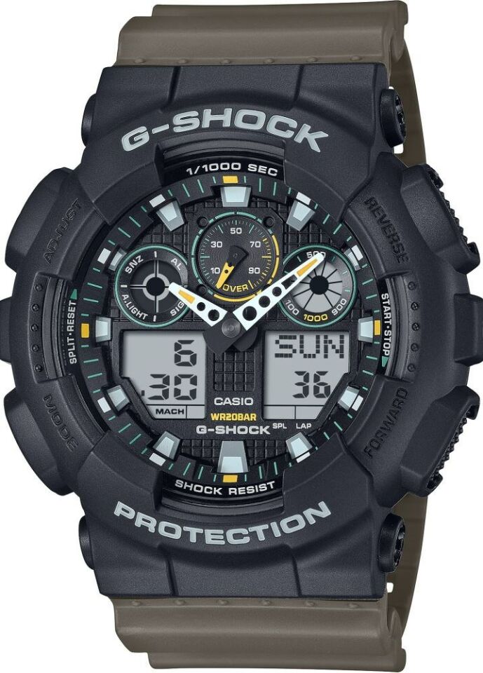 Casio GA-100TU-1A3DR Quartz Silikon Kahve 20 ATM 52 mm Erkek Kol Saati