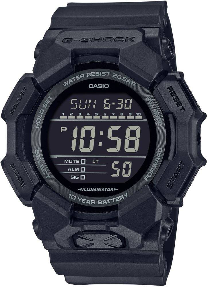 Casio GD-010-1A1DR Quartz Silikon Siyah 20 ATM 52 mm Erkek Kol Saati
