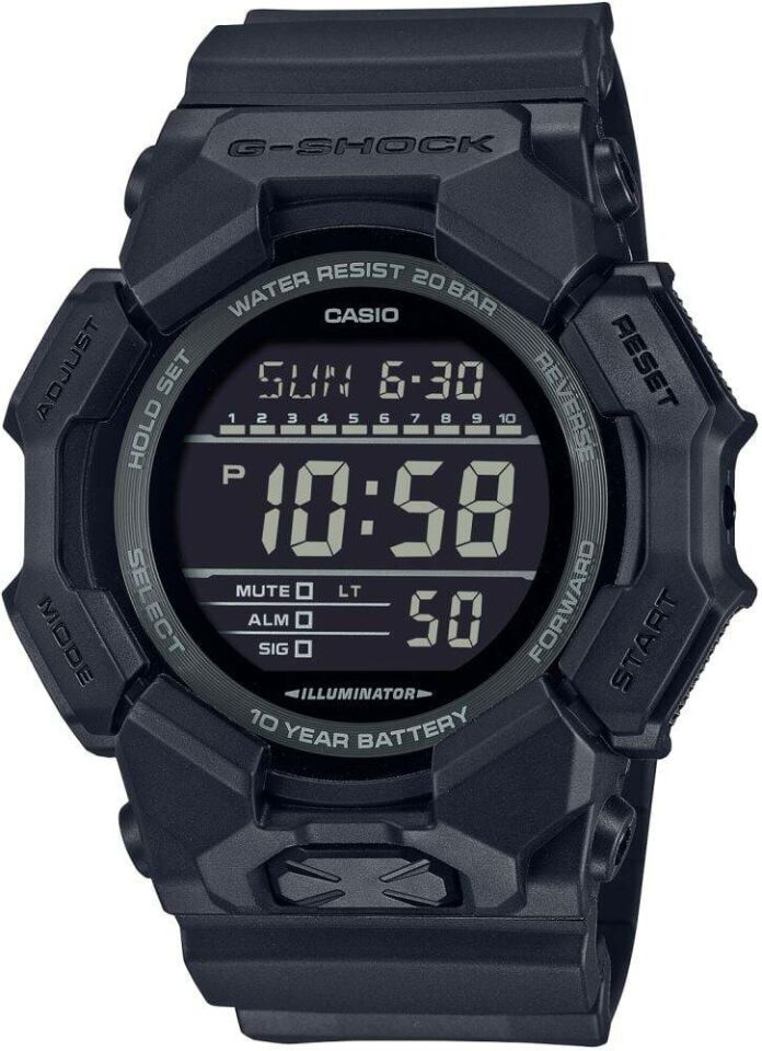 Casio GD-010-1A1DR Quartz Silikon Siyah 20 ATM 52 mm Erkek Kol Saati