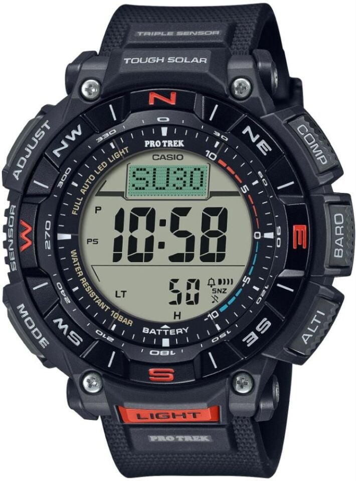 Casio PRG-340-1DR Quartz Silikon Siyah 10 ATM 52 mm Erkek Kol Saati