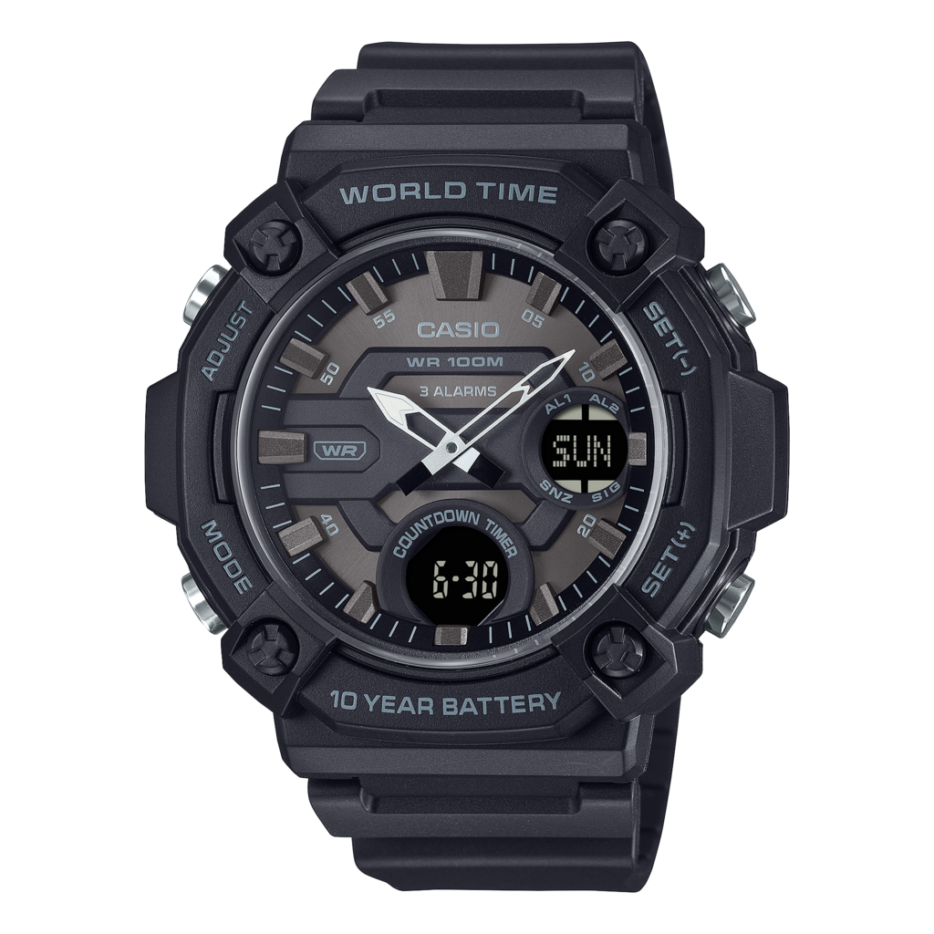 Casio AEQ-120W-1BVDF Quartz Silikon Siyah 10 ATM 52 mm Erkek Kol Saati