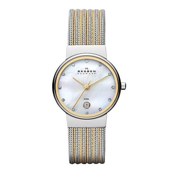 Skagen SKA355SSGS 26 mm Rose Gold / Metalik Gri Hasır Kordonlu Kadın Kol Saati