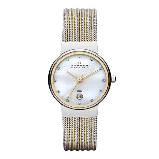 Skagen SKA355SSGS 26 mm Rose Gold / Metalik Gri Hasır Kordonlu Kadın Kol Saati