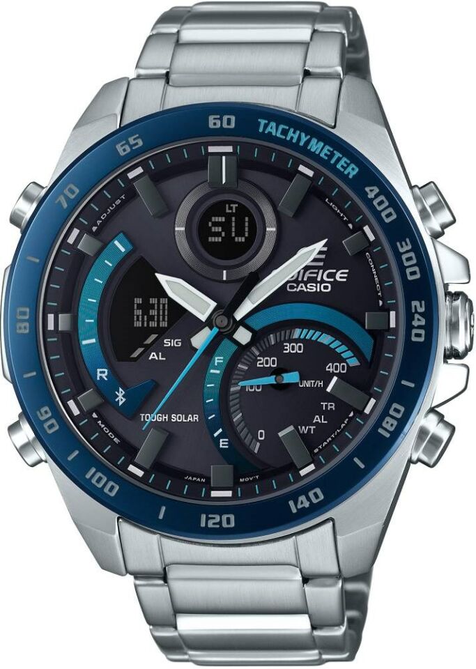 Casio Edifice  ECB-900DB-1BDR Solar Çelik Gri Siyah Kadran 10 ATM 44 mm Erkek Kol Saati