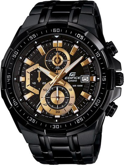 Casio EFR-539BK-1AVUDF Quartz Çelik Siyah 10 ATM 50 mm Erkek Kol Saati