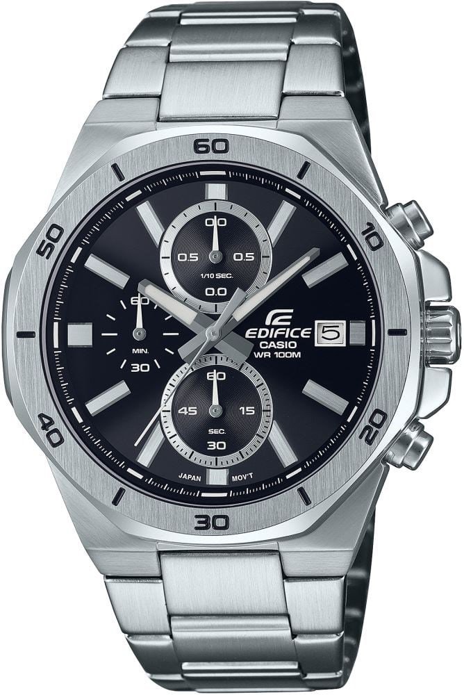 Casio EFV-640D-1AVUDF Quartz Çelik Gri Siyah Kadran 47 mm Erkek Kol Saati