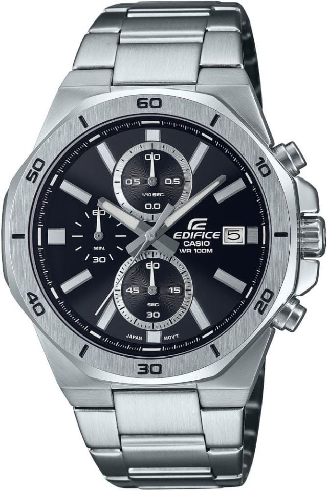 Casio EFV-640D-1AVUDF Quartz Çelik Gri Siyah Kadran 47 mm Erkek Kol Saati