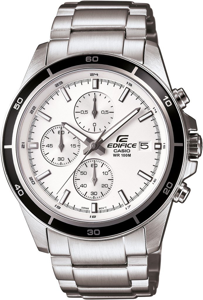 Casio EFR-526D-7AVUDF Quartz Çelik Gri Beyaz Kadran 44 mm Erkek Kol Saati