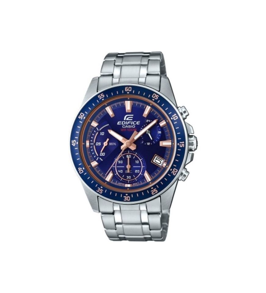 Casio EFV-540D-2AVUDF Quartz Çelik Gri Lacivert Kadran 10 ATM 44 mm Erkek Kol Saati