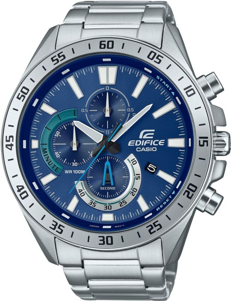 Casio EFV-620D-2AVUDF Quartz Çelik Gri Lacivert Kadran 10 ATM 51 mm Erkek Kol Saati