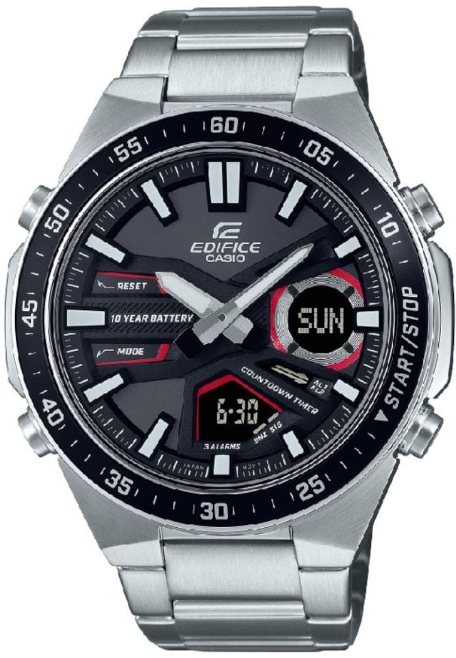 Casio EFV-C110D-1A4VDF Quartz Çelik Gri Siyah Kadran 10 ATM 47 mm Erkek Kol Saati