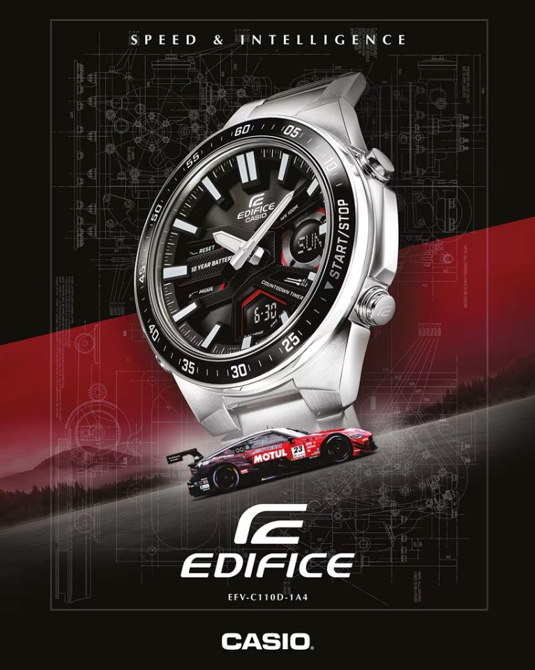 Casio EFV-C110D-1A4VDF Quartz Çelik Gri Siyah Kadran 10 ATM 47 mm Erkek Kol Saati