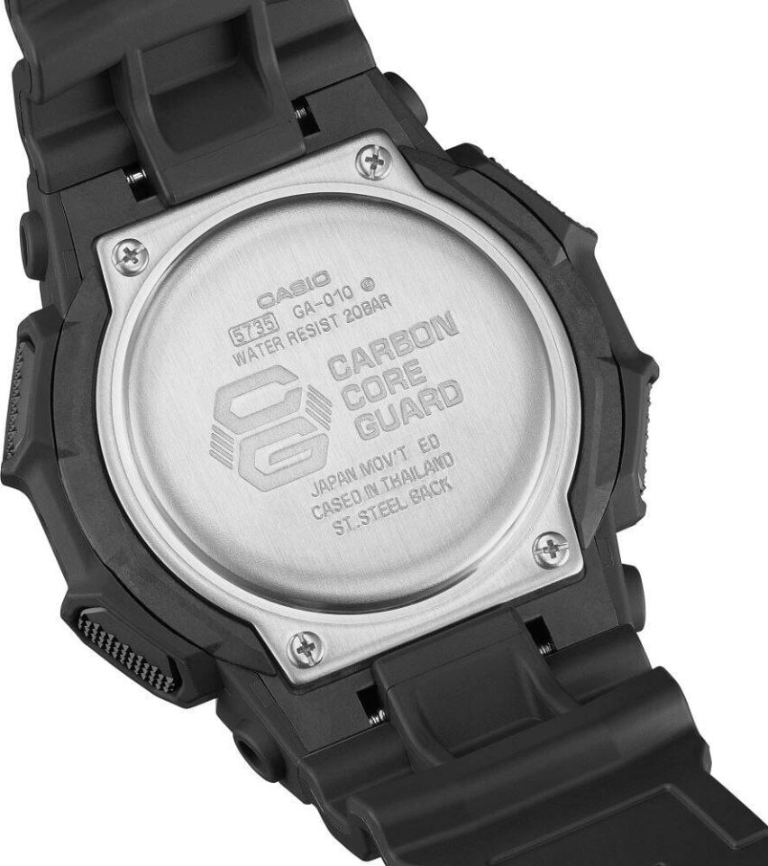 Casio GA-010-1A1DRN Quartz Silikon Siyah 20 ATM 52 mm Erkek Kol Saati