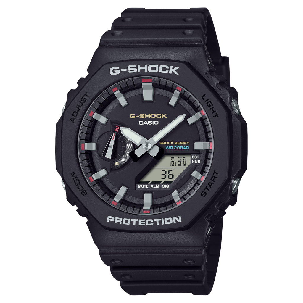 Casio GA-2100RL-1ADR Quartz Analog/Dijital Silikon Siyah 20 ATM 46 mm Erkek Kol Saati