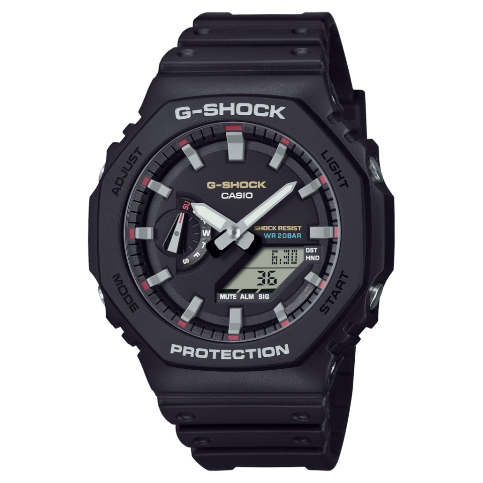 Casio GA-2100RL-1ADR Quartz Analog/Dijital Silikon Siyah 20 ATM 46 mm Erkek Kol Saati