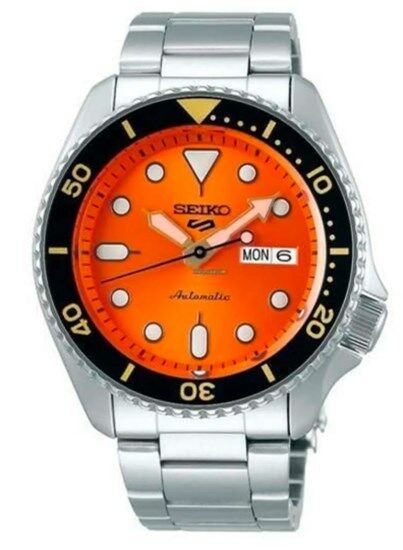 Seiko SRPD59K1 Otomatik Çelik Gri Turuncu Kadran Hardlex Cam 10 ATM 42 mm Erkek Kol Saati