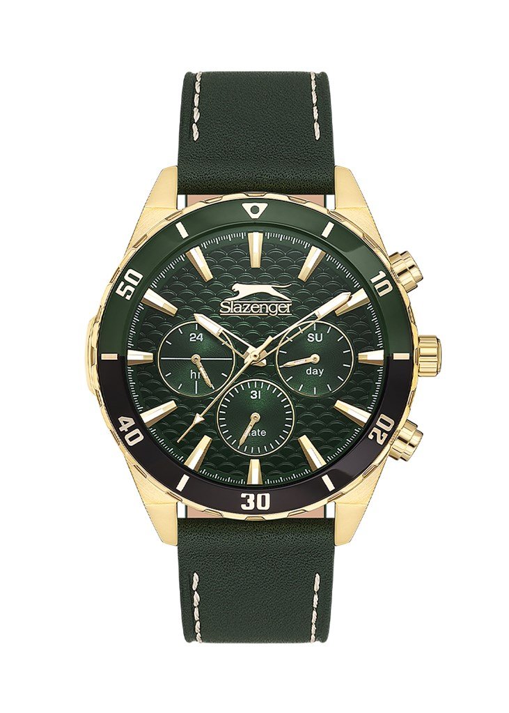 Slazenger SL.09.2327.2.03 Quartz Deri 46 mm Yeşil Erkek Kol Saati