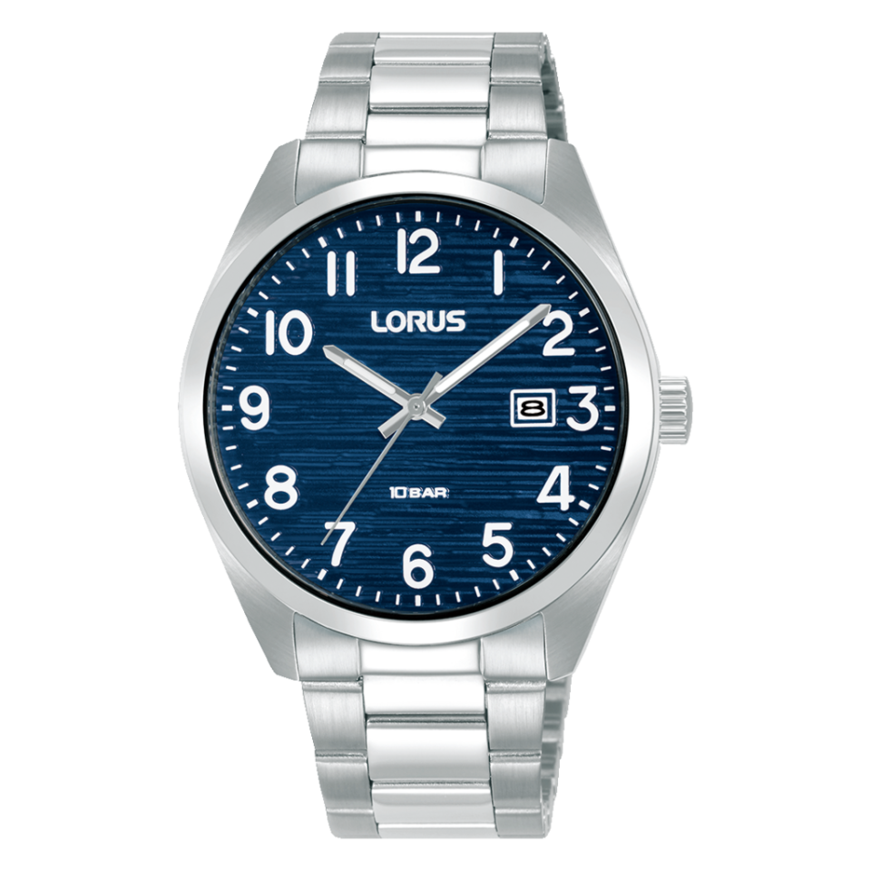 Lorus RH907RX9 Quartz Çelik Gri Lacivert Kadran 10 ATM 39 mm Erkek Kol Saati